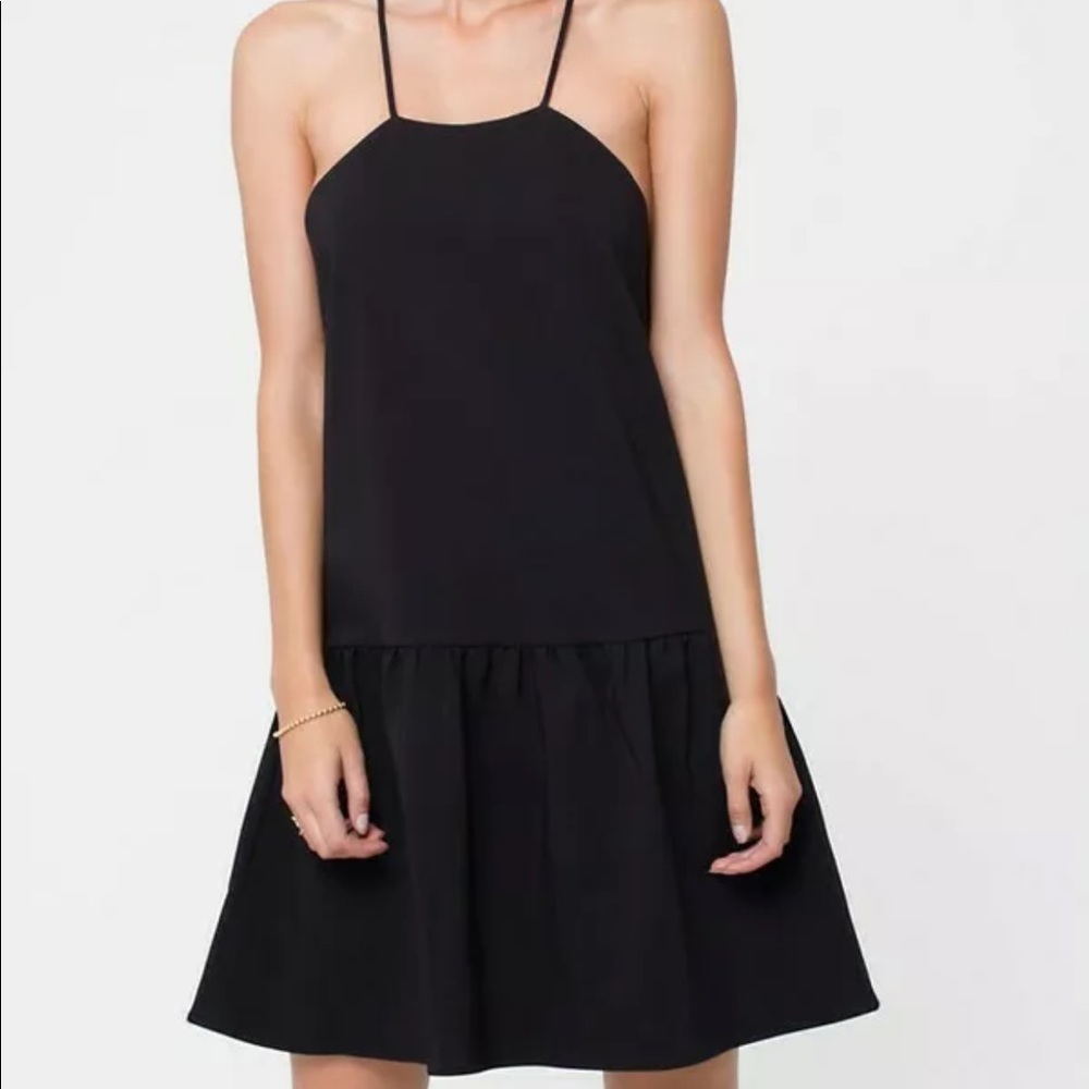 Anine Bing Dropped Waist Mini Dress Black Sz L